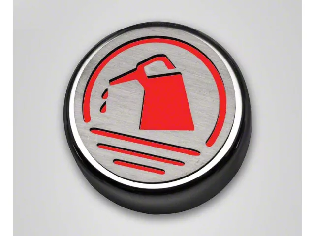 Executive Series Engine Cap Covers; Bright Red Inlay Solid (10-14 Mustang GT, V6)