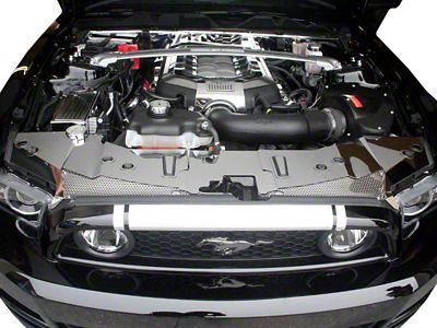 Front Engine Header Plate Trim Kit; Polished (13-14 Mustang GT)