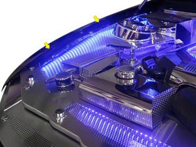 Illuminated Fender Top Caps; Polished (05-09 Mustang GT, V6)