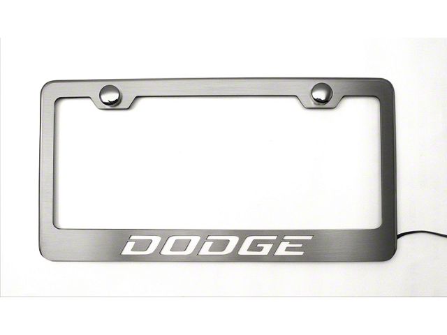 Illuminated License Plate Frame with Dodge Logo