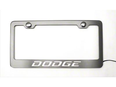 Illuminated License Plate Frame with Dodge Logo