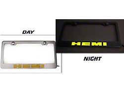 Illuminated License Plate Frame with HEMI Logo 