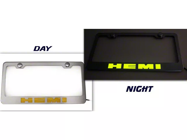 Illuminated License Plate Frame with HEMI Logo