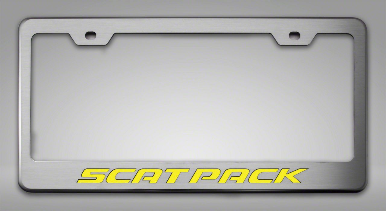 Dodge Scat-Pack Full Color In 3D Black On Black Metal License Plate - Foto 6