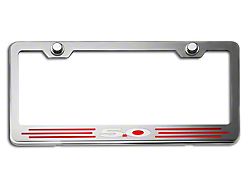 License Plate Frame with 5.0 Logo; Solid Bright Red Inlay (Universal; Some Adaptation May Be Required)