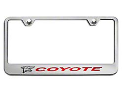 License Plate Frame with Coyote Logo; Solid Bright Red Inlay (Universal; Some Adaptation May Be Required)