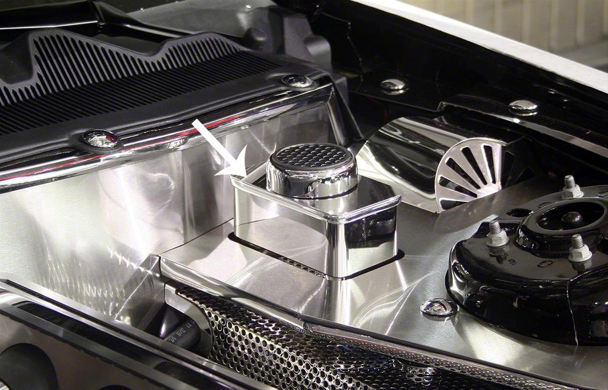 Master Cylinder Cover with Chrome Cap; Polished (10-14 Mustang GT)