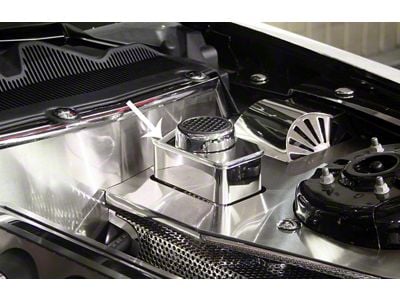 Master Cylinder Cover with Chrome Cap; Polished (10-12 Mustang GT)