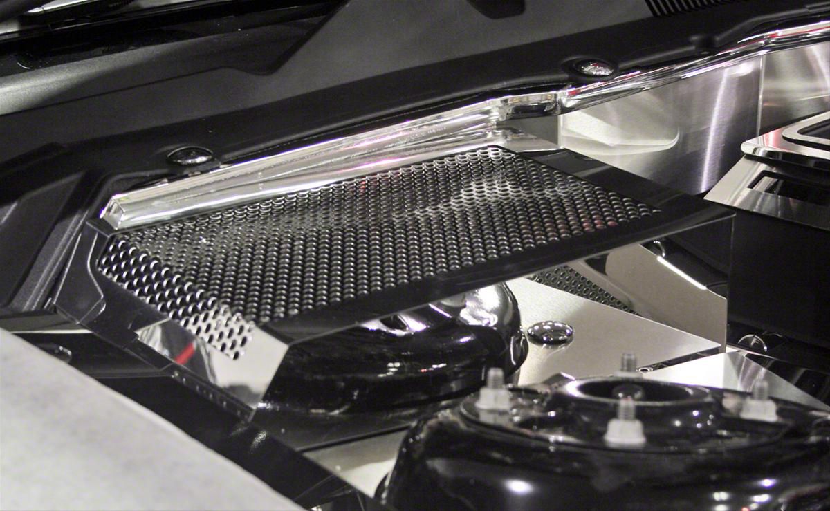 Perforated Battery Cover; Polished (10-14 Mustang)