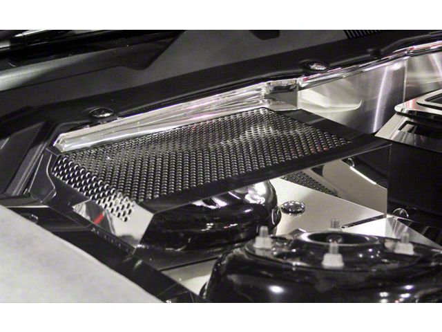 Perforated Battery Cover; Polished (10-14 Mustang)