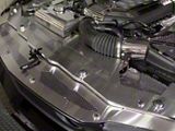 Perforated Front Engine Header Plate; Brushed (10-12 Mustang GT)