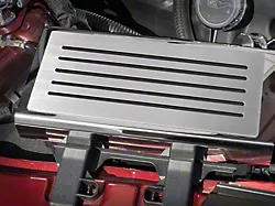 Polished/Brushed Fuse Box Cover; Brushed Black Inlay (15-23 Mustang)