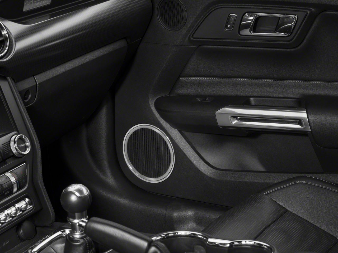 2x Interior A-pillar Speaker Decor Ring Trim For Ford Mustang 2015+ Carbon Fiber - Foto 3