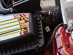 Polished Factory Air Box Accent Plate; Solid Yellow Inlay (15-23 Mustang GT, EcoBoost, V6)