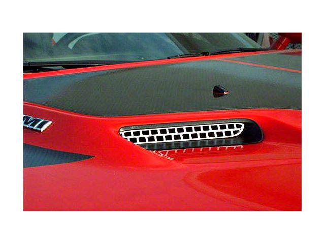 Polished Overlay Style Hood Scoop Grilles (08-14 Challenger)