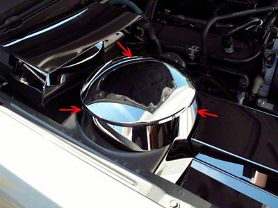 Strut Tower Covers; Polished (05-09 Mustang GT, V6)