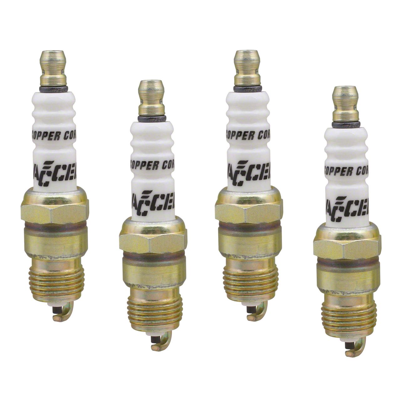 Accel Mustang HP Shorty Spark Plugs; Copper 0276S-4 (83-84