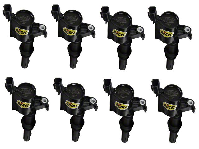 Accel SuperCoil Ignition Coils; Black; 8-Pack (05-08 Mustang GT)