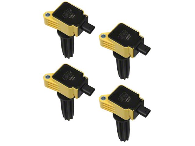 Accel SuperCoil Ignition Coils; Yellow; 4-Pack (15-17 Mustang EcoBoost)