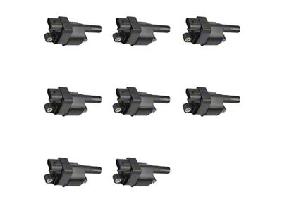 Ignition Coils; Black; Set of Eight (10-15 V8 Camaro)