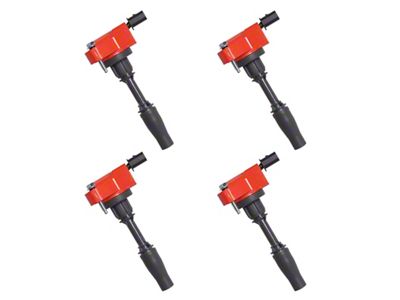 Ignition Coils; Red; Set of Four (16-21 2.0L Camaro)