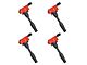 Ignition Coils; Red; Set of Four (16-21 2.0L Camaro)