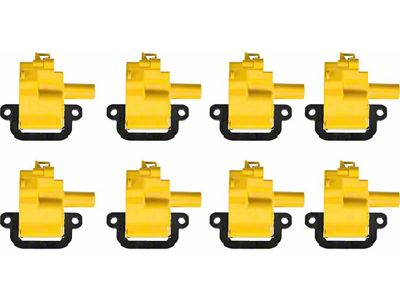 Ignition Coils; Yellow; Set of Eight (98-02 5.7L Camaro)