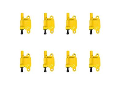 Ignition Coils; Yellow; Set of Eight (10-15 V8 Camaro)