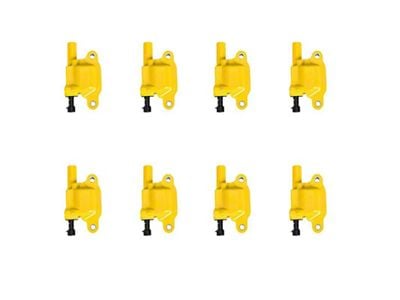 Ignition Coils; Yellow; Set of Eight (10-15 V8 Camaro)