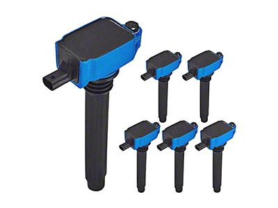 Ignition Coils; Blue; Set of Six (11-19 3.6L Challenger)