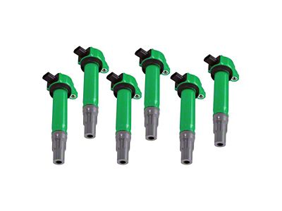 Ignition Coils; Green; Set of Six (09-10 3.5L Challenger)