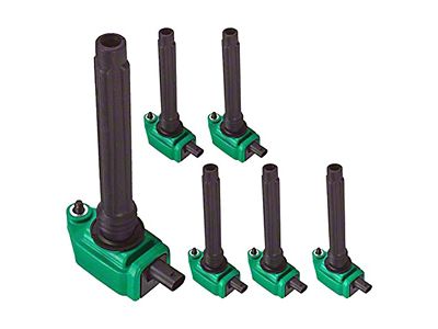 Ignition Coils; Green; Set of Six (11-19 3.6L Challenger)