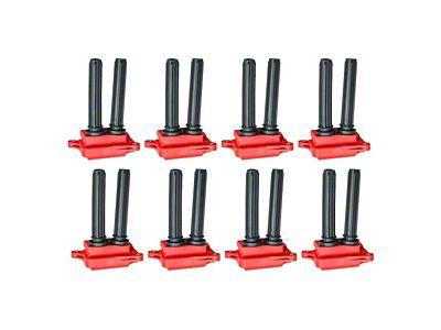 Ignition Coils; Red; Set of Eight (09-12 5.7L HEMI Challenger; 11-12 6.4L HEMI Challenger)