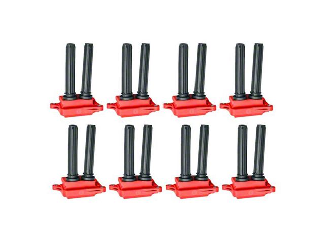Ignition Coils; Red; Set of Eight (09-12 5.7L HEMI Challenger; 11-12 6.4L HEMI Challenger)