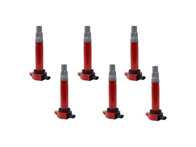 Ignition Coils; Red; Set of Six (09-10 3.5L Challenger)