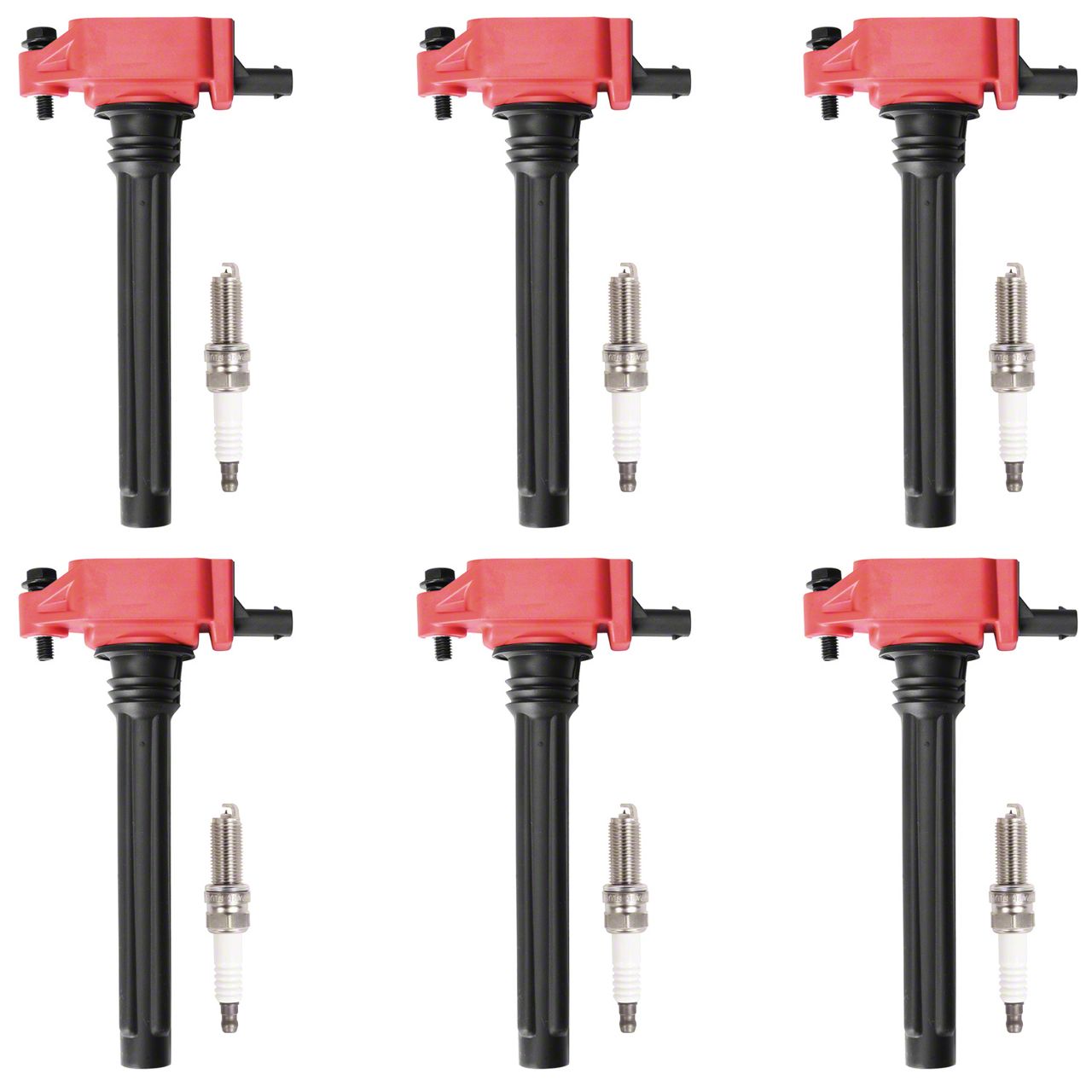 Challenger Ignition Coils with Spark Plugs; Red (1119 3.6L Challenger