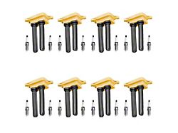 Ignition Coils with Spark Plugs; Yellow (10-15 5.7L HEMI Challenger)