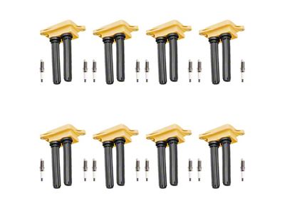 Ignition Coils with Spark Plugs; Yellow (09-12 5.7L HEMI Challenger; 11-12 6.4L HEMI Challenger)