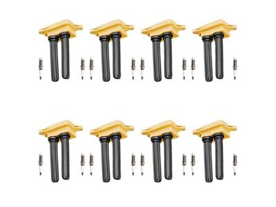 Ignition Coils with Spark Plugs; Yellow (09-12 5.7L HEMI Challenger; 11-12 6.4L HEMI Challenger)