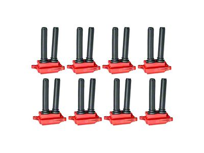 Ignition Coils; Red; Set of Eight (06-12 5.7L HEMI Charger; 2012 6.4L HEMI Charger)