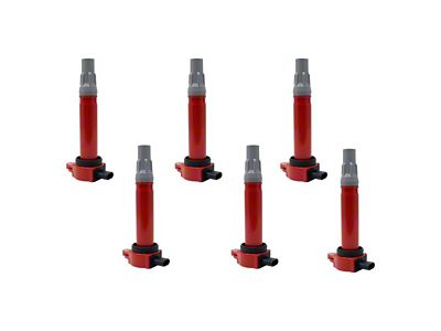 Ignition Coils; Red; Set of Six (06-10 2.7L, 3.5L Charger)