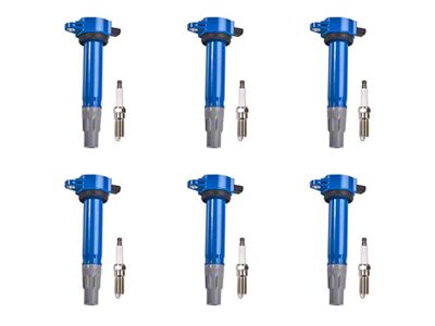 Ignition Coils with Spark Plugs; Blue (06-10 2.7L Charger)