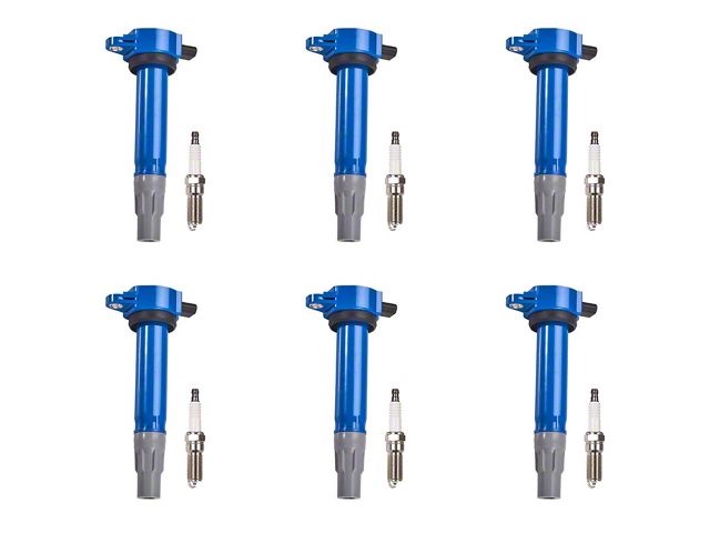 Ignition Coils with Spark Plugs; Blue (06-10 2.7L Charger)