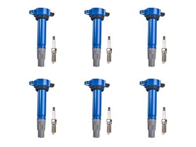 Ignition Coils with Spark Plugs; Blue (06-10 2.7L Charger)