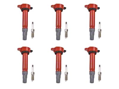 Ignition Coils with Spark Plugs; Red (06-10 2.7L Charger)