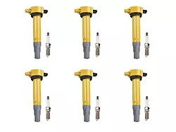 Ignition Coils with Spark Plugs; Yellow (06-10 2.7L Charger)
