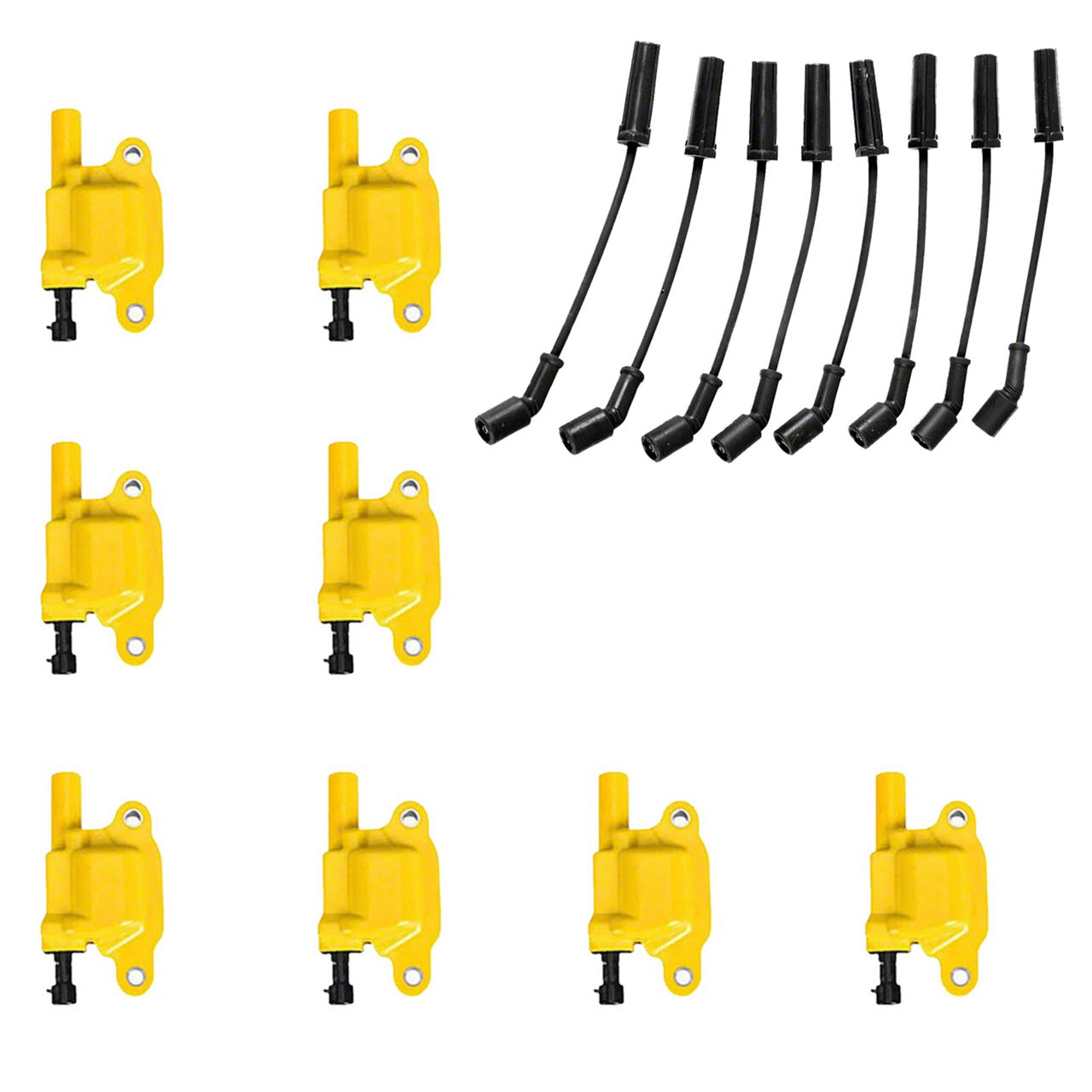 ACEON Corvette Ignition Coils with Spark Plug Wires; Yellow 78051218K