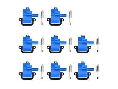 Ignition Coils with Spark Plugs; Blue (97-04 Corvette C5)