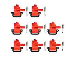 Ignition Coils with Spark Plugs; Red (97-04 Corvette 5.7L)