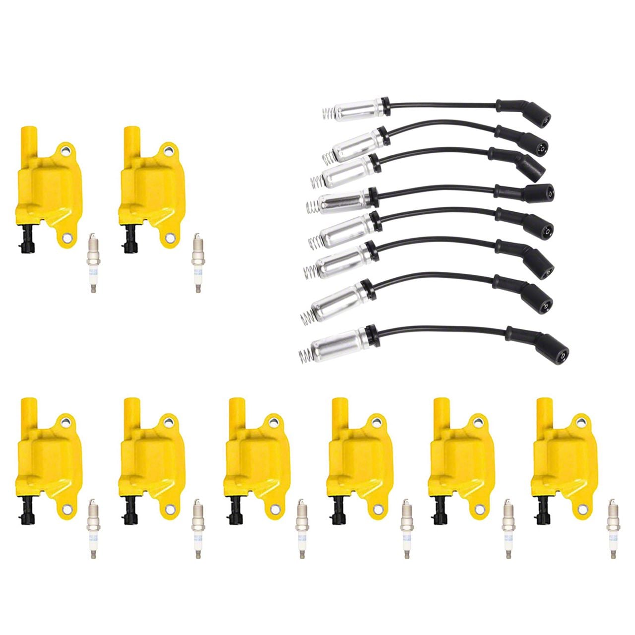 Vented Performance Ignition Coils & Wires Set For LS/LT V8 Engines (Corvette, Camaro, CTS-V)